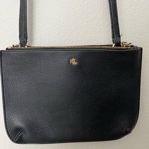 Lauren Ralph Lauren Black Crossbody Bag with Gold Accents